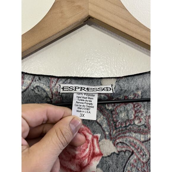 Whimsigoth Fairygoth Witchy 90s 3X Romantic Goth Floral Peasant Velvet Tunic Top - Picture 7 of 12